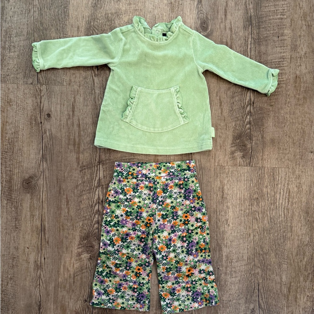 The Children's Place Light Green Set with Floral Pants